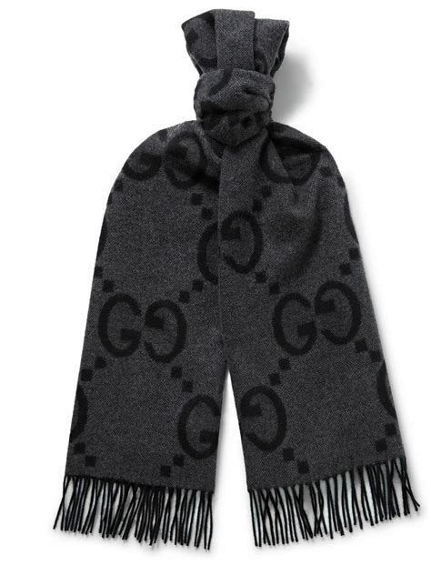 gucci scarf all black|gucci wool scarf women's.